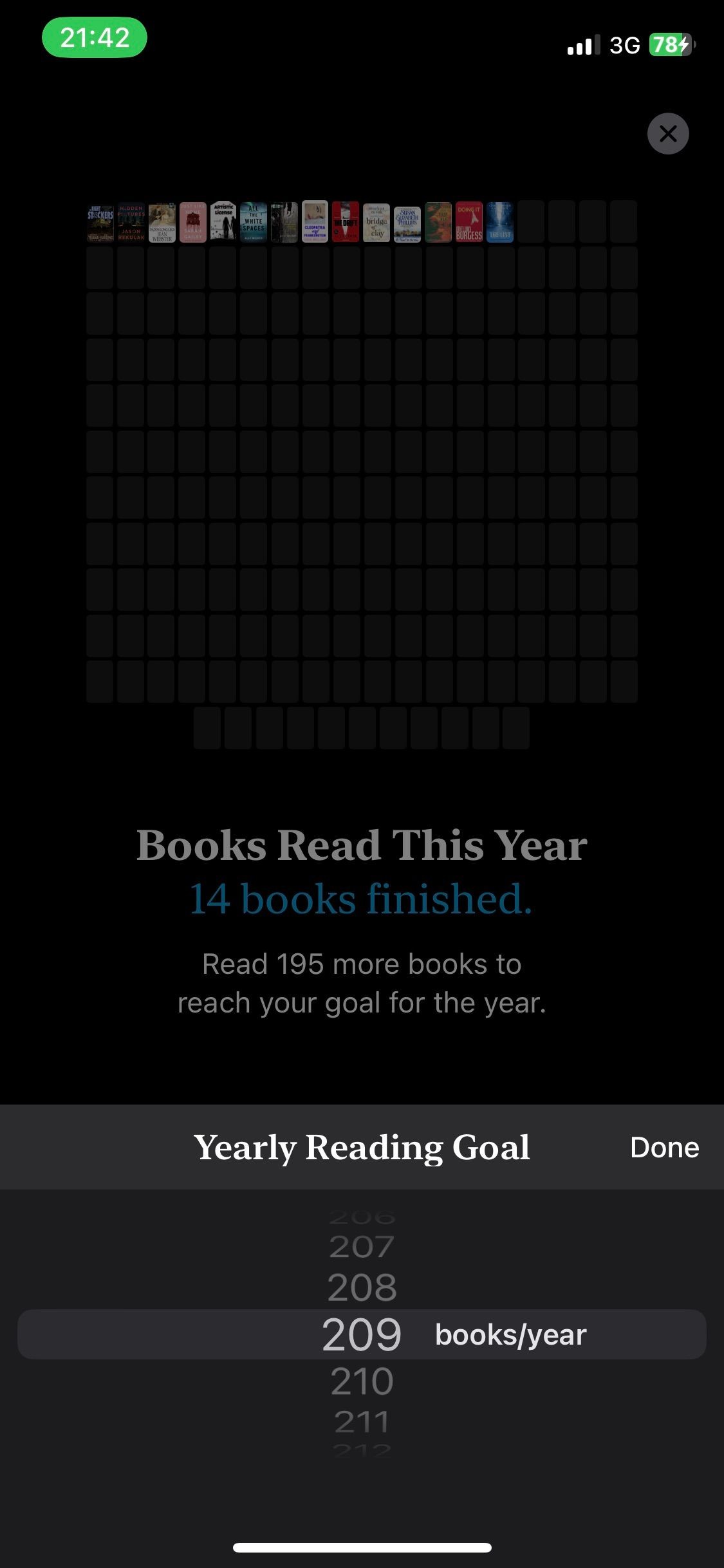 Thiết lập mục tiêu đọc sách hàng năm trong Apple Books iOS
