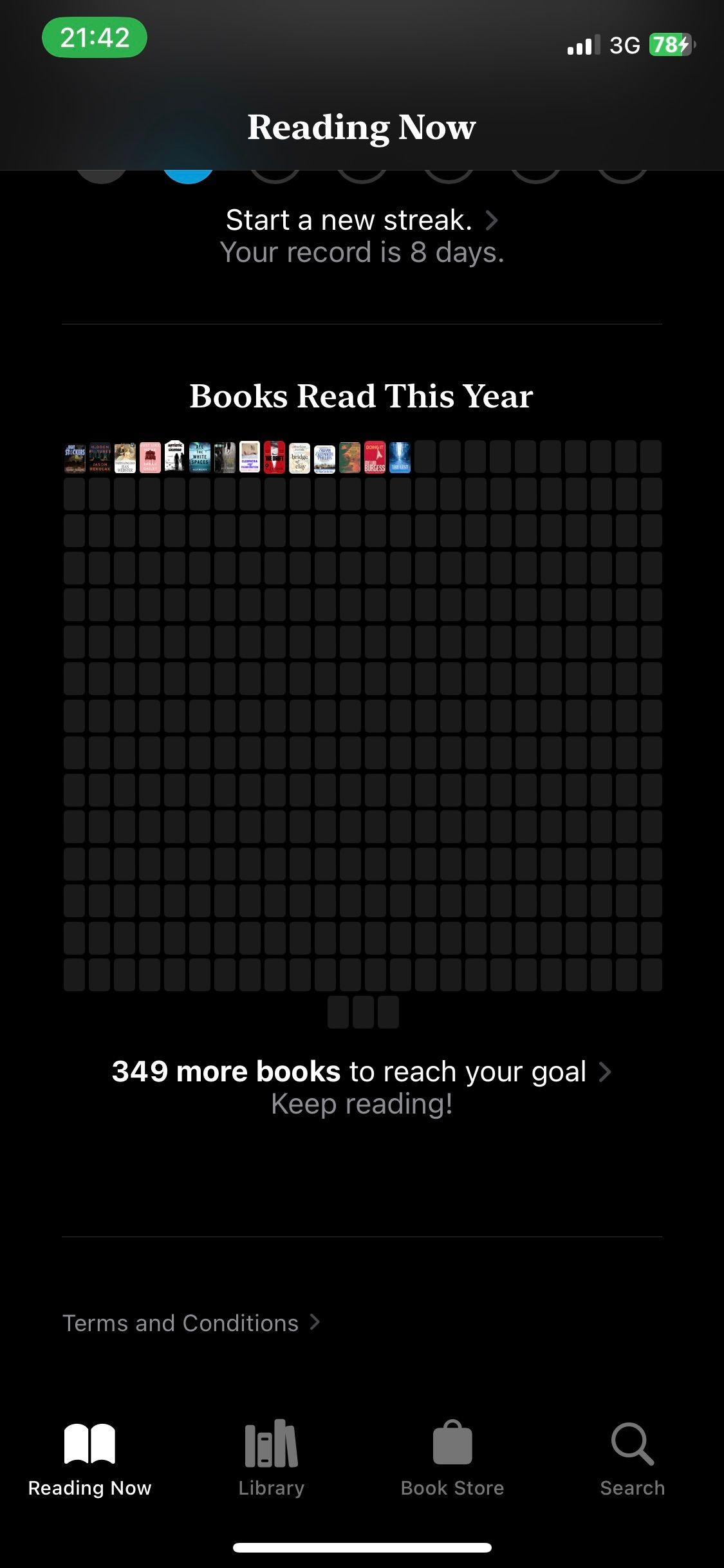 Thiết lập mục tiêu hàng năm trong Apple Books iOS