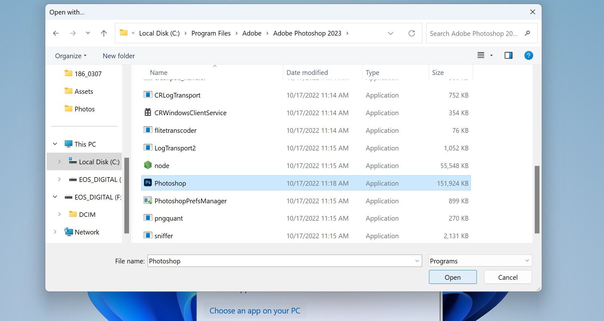 Thiết lập Photoshop để mở các tệp TIFF