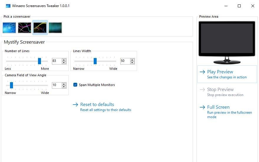 Thiết lập screensaver Mystify