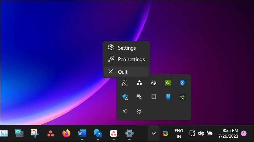 Thoát Windows Ink Workspace