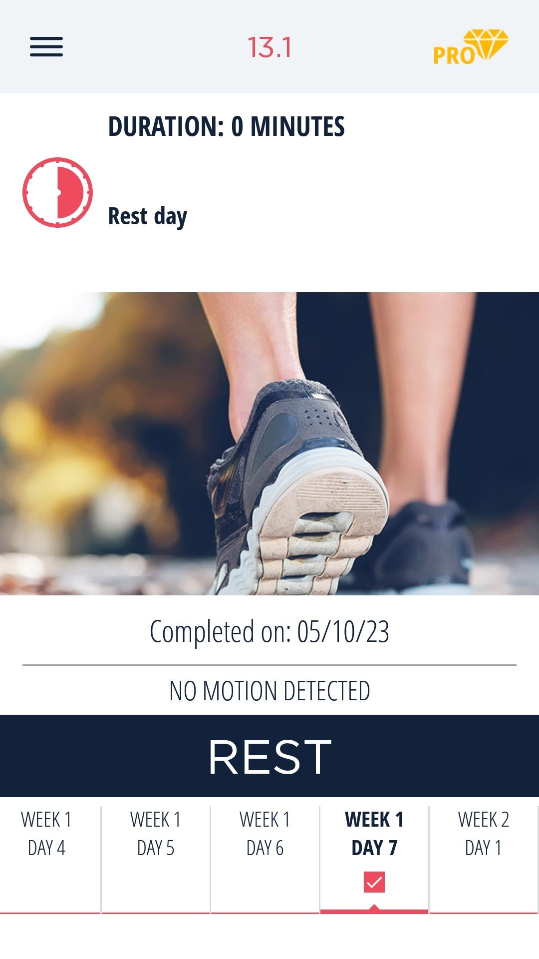 Thời gian nghỉ ngơi với Half Marathon Trainer