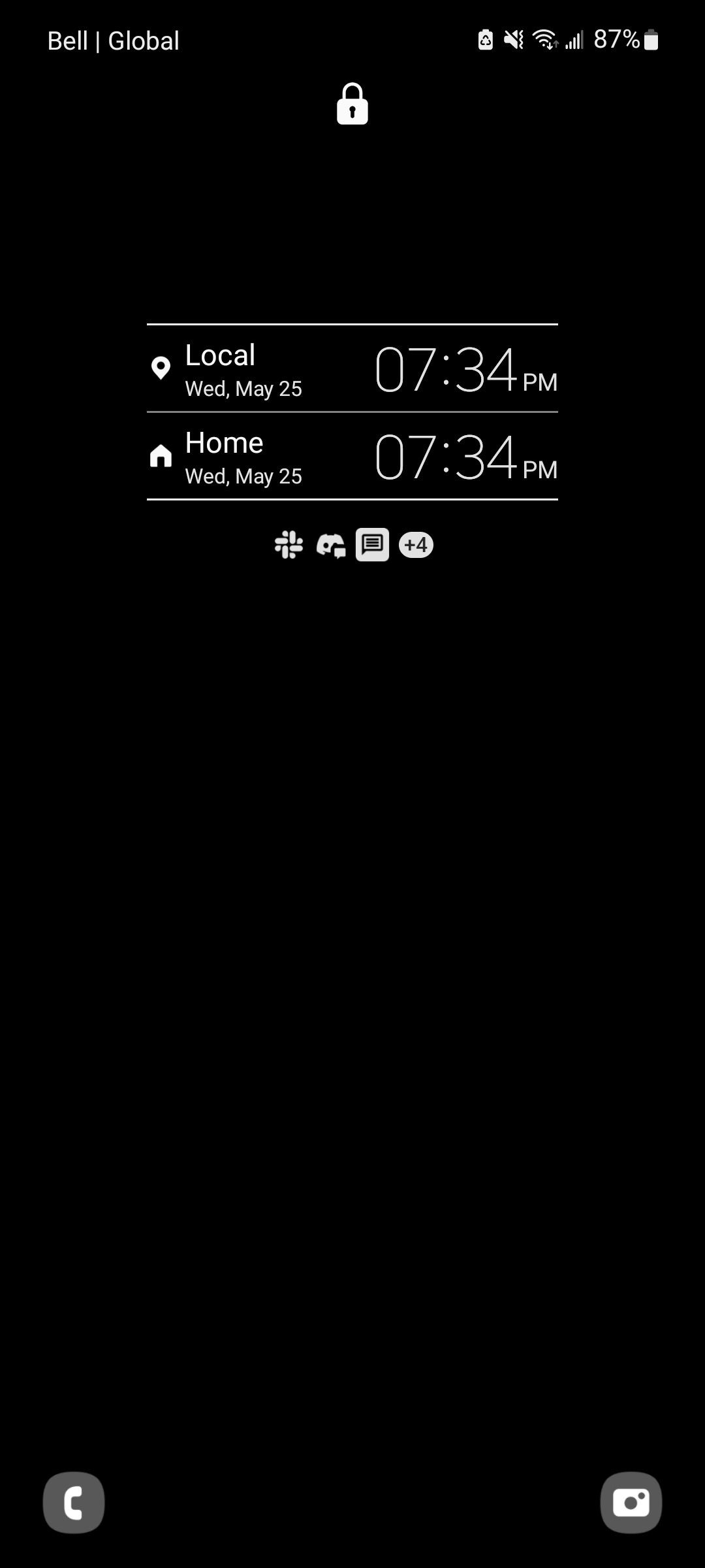 Thời gian trên màn hình khóa Android.