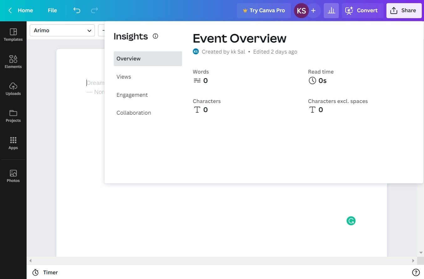 Thông tin chi tiết Canva Docs