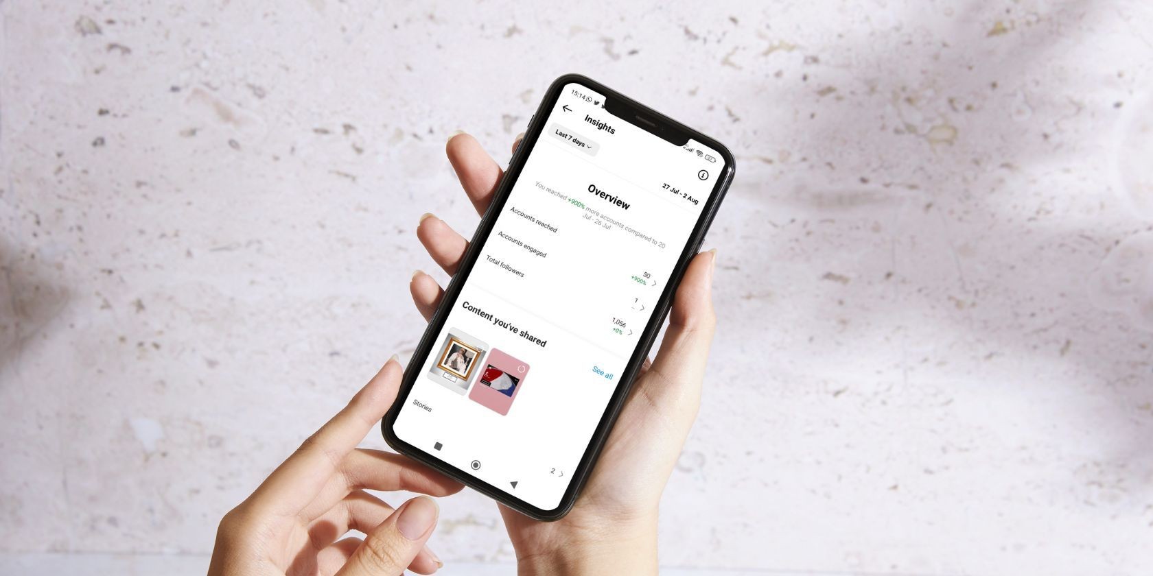 Thông tin chi tiết Instagram trên điện thoại thông minh