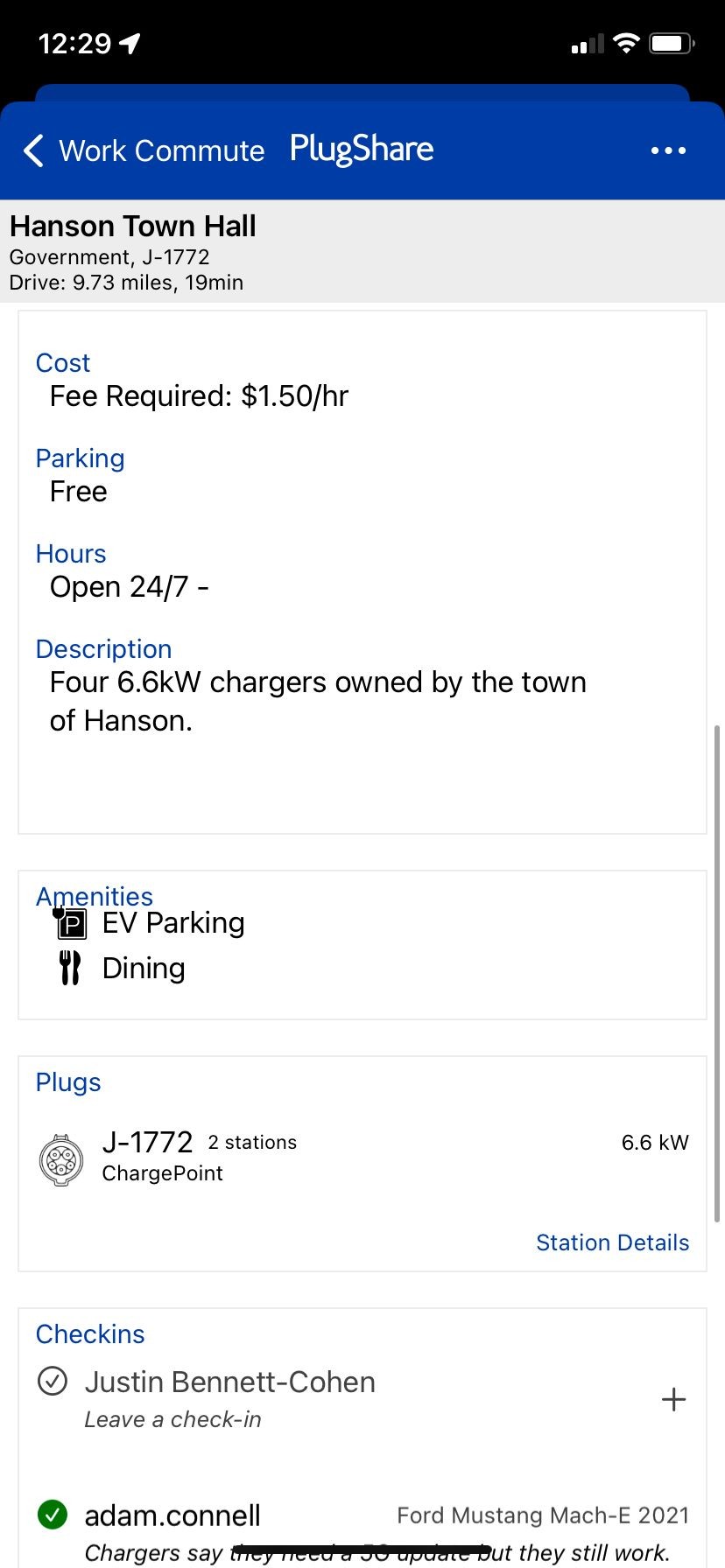 Thông tin trạm sạc PlugShare