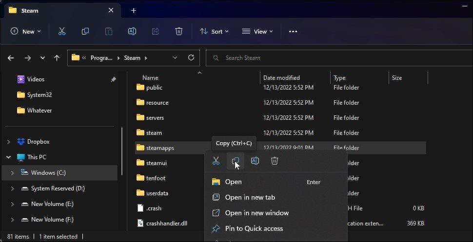 Thư mục SteamApps của Steam