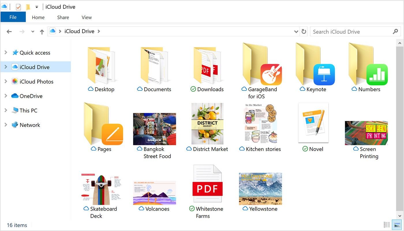 Thư mục Truy cập nhanh iCloud Drive trong File Explorer trên Windows
