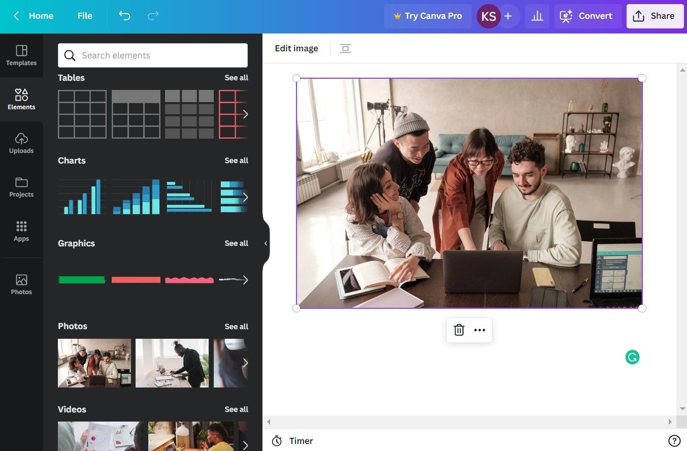 Thư viện phương tiện Canva Docs