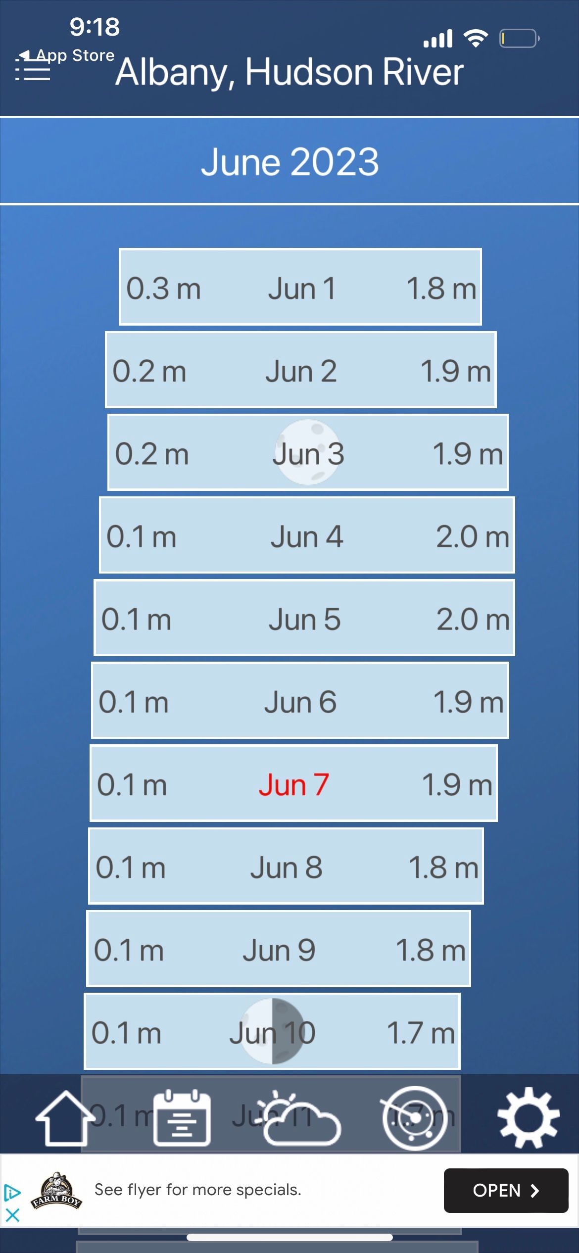Tide Charts theo dõi thủy triều