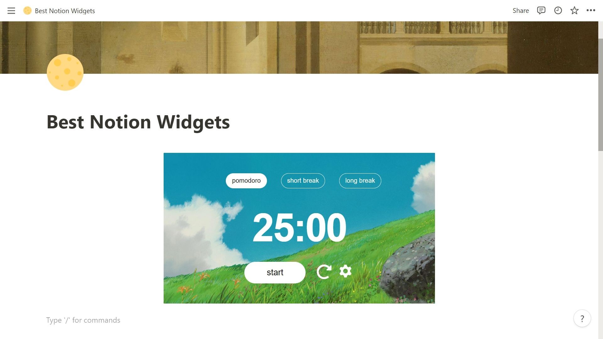 Tiện ích đồng hồ Pomodoro thẩm mỹ trên Notion