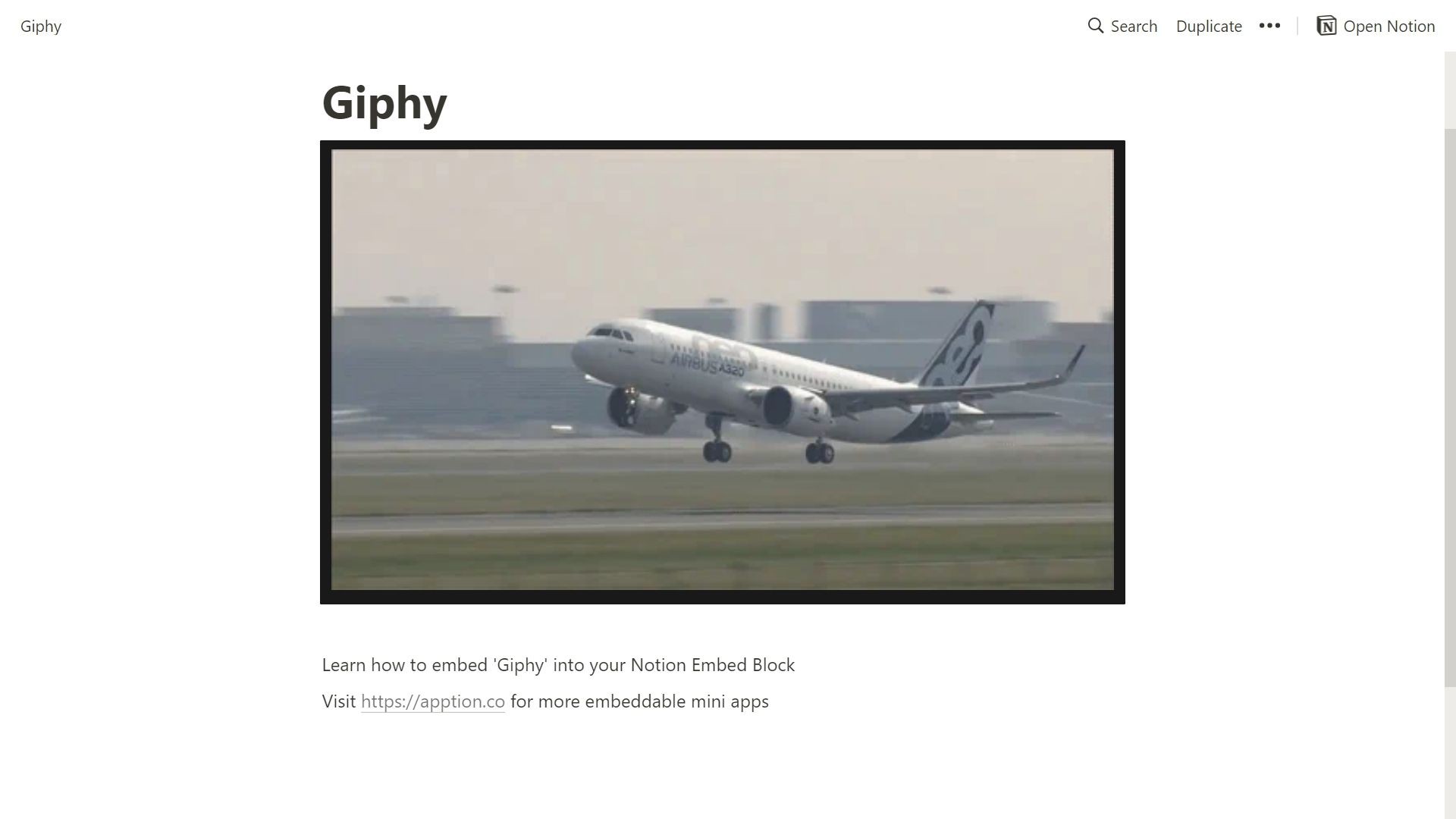 Tiện ích Giphy trên Notion