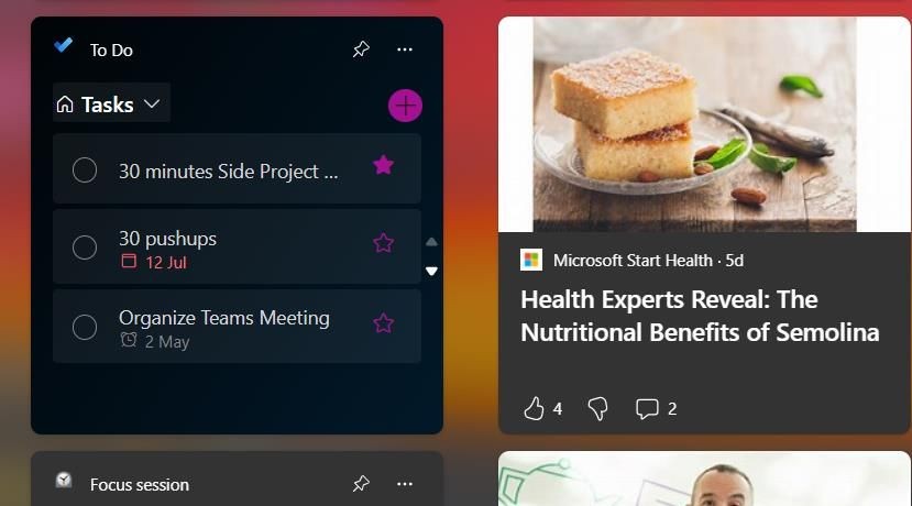 Tiện ích Microsoft To Do trên Windows 11