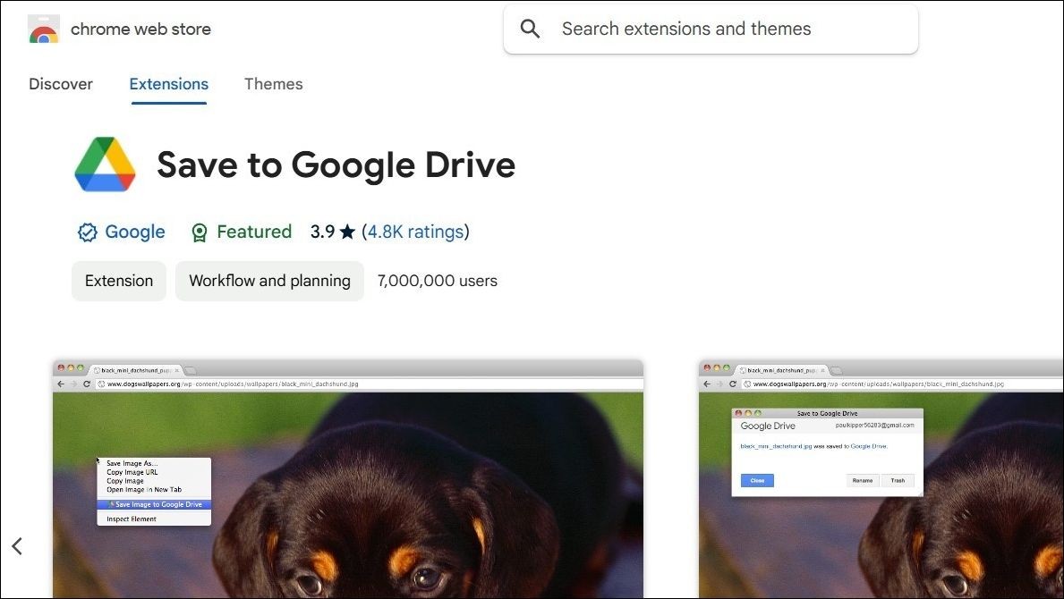 Tiện ích mở rộng Lưu vào Google Drive