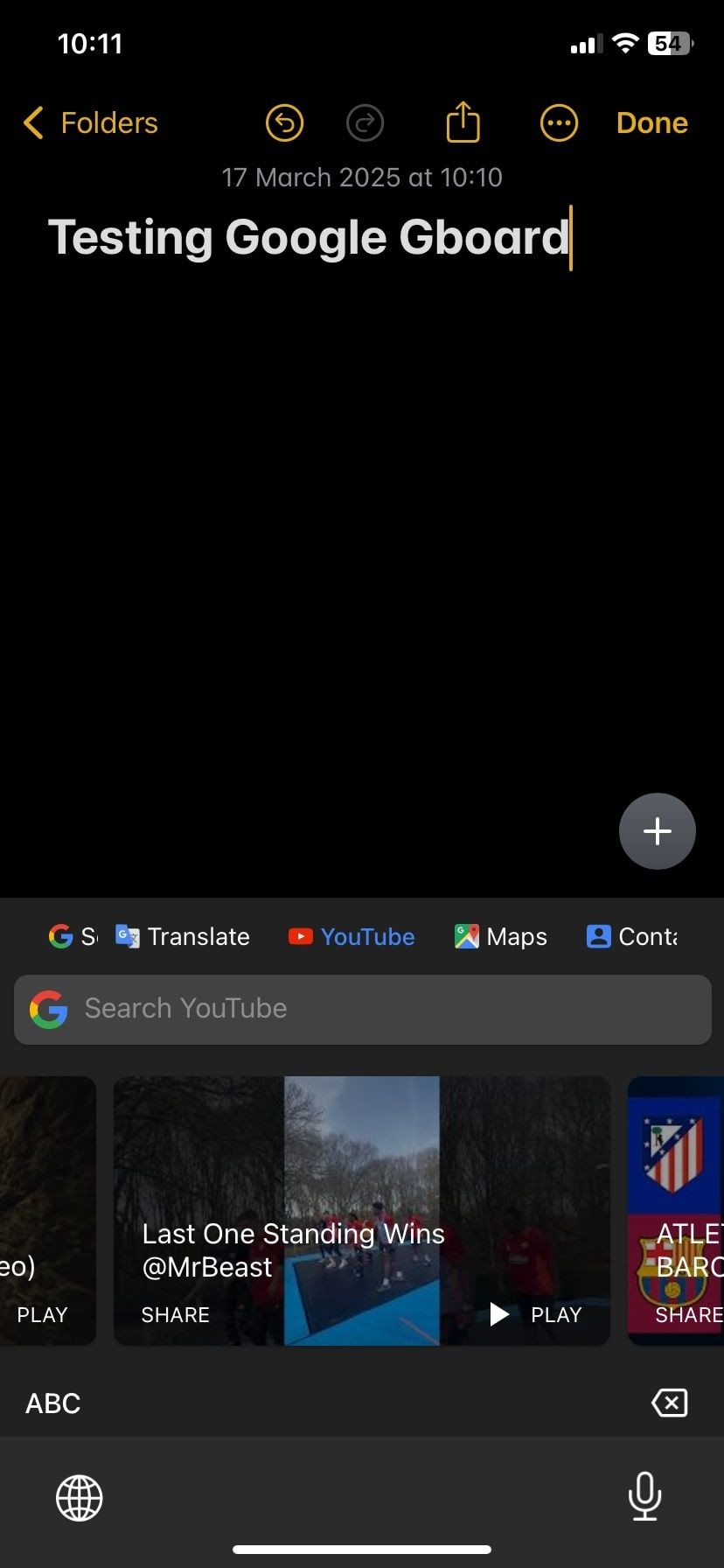 Tiện ích mở rộng YouTube hiển thị video gợi ý trên Gboard
