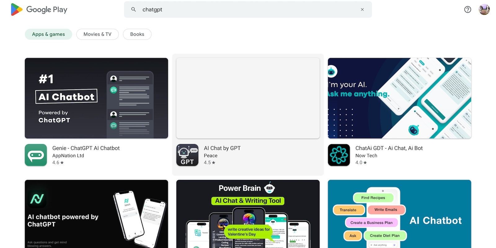 Tìm kiếm ChatGPT trên Play Store
