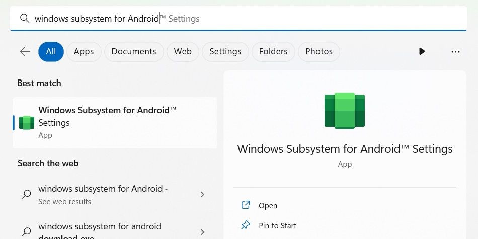 Tìm kiếm WSA trên Windows 11