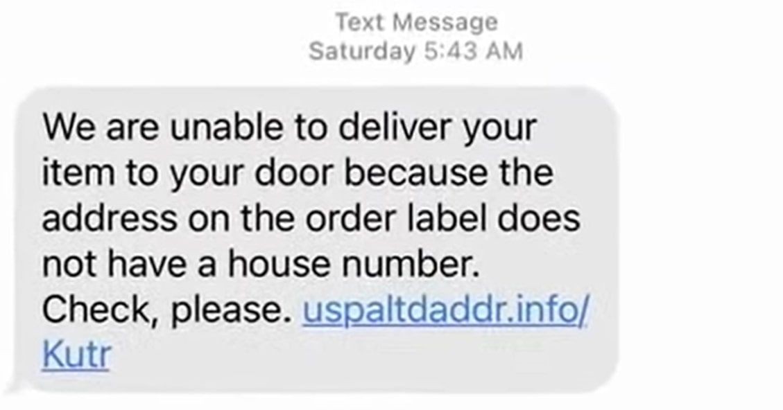 Tin nhắn văn bản giả mạo từ USPS