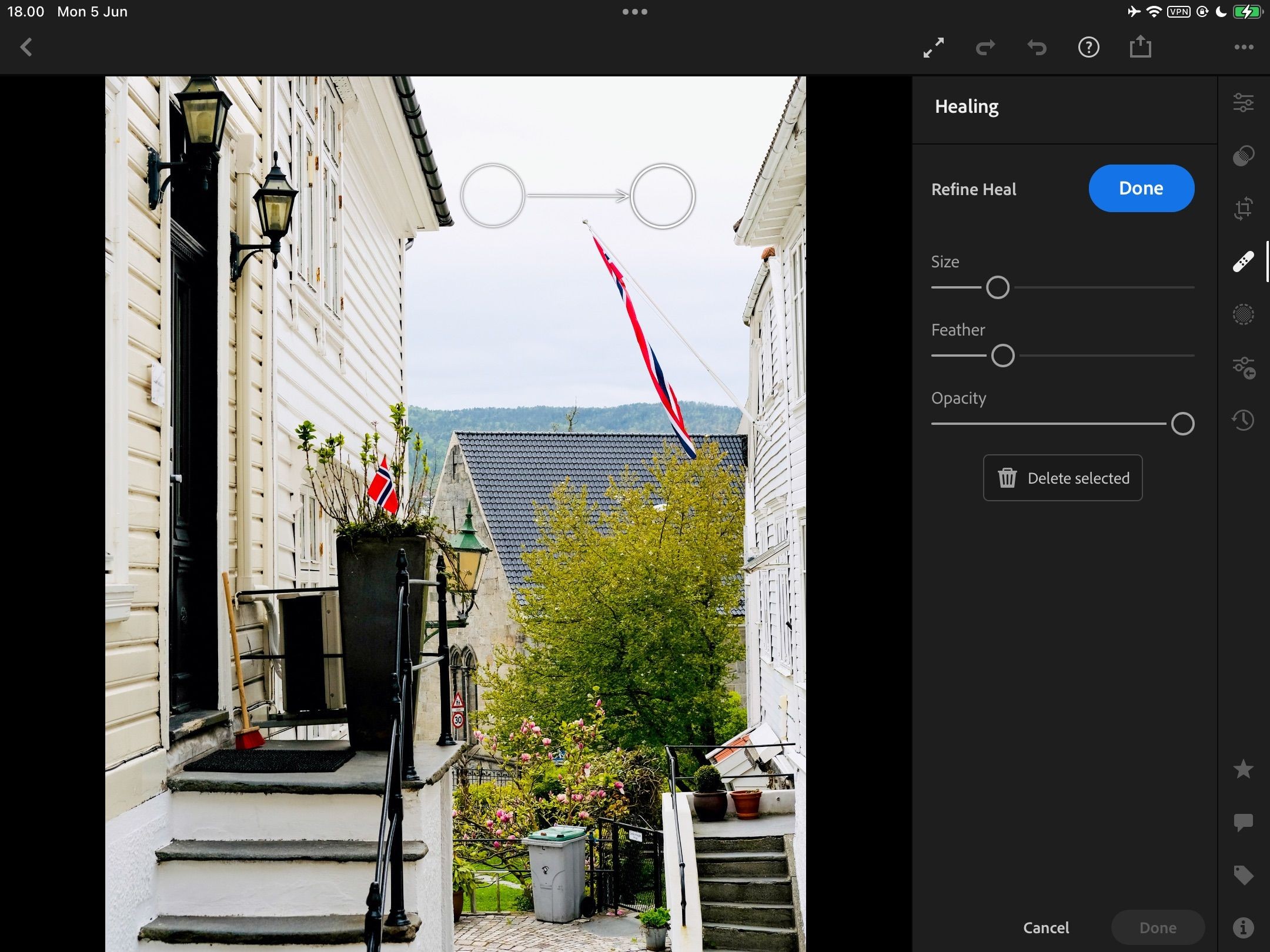 Tinh Chỉnh Một Điểm Chữa Lành Trong Ảnh Lightroom CC