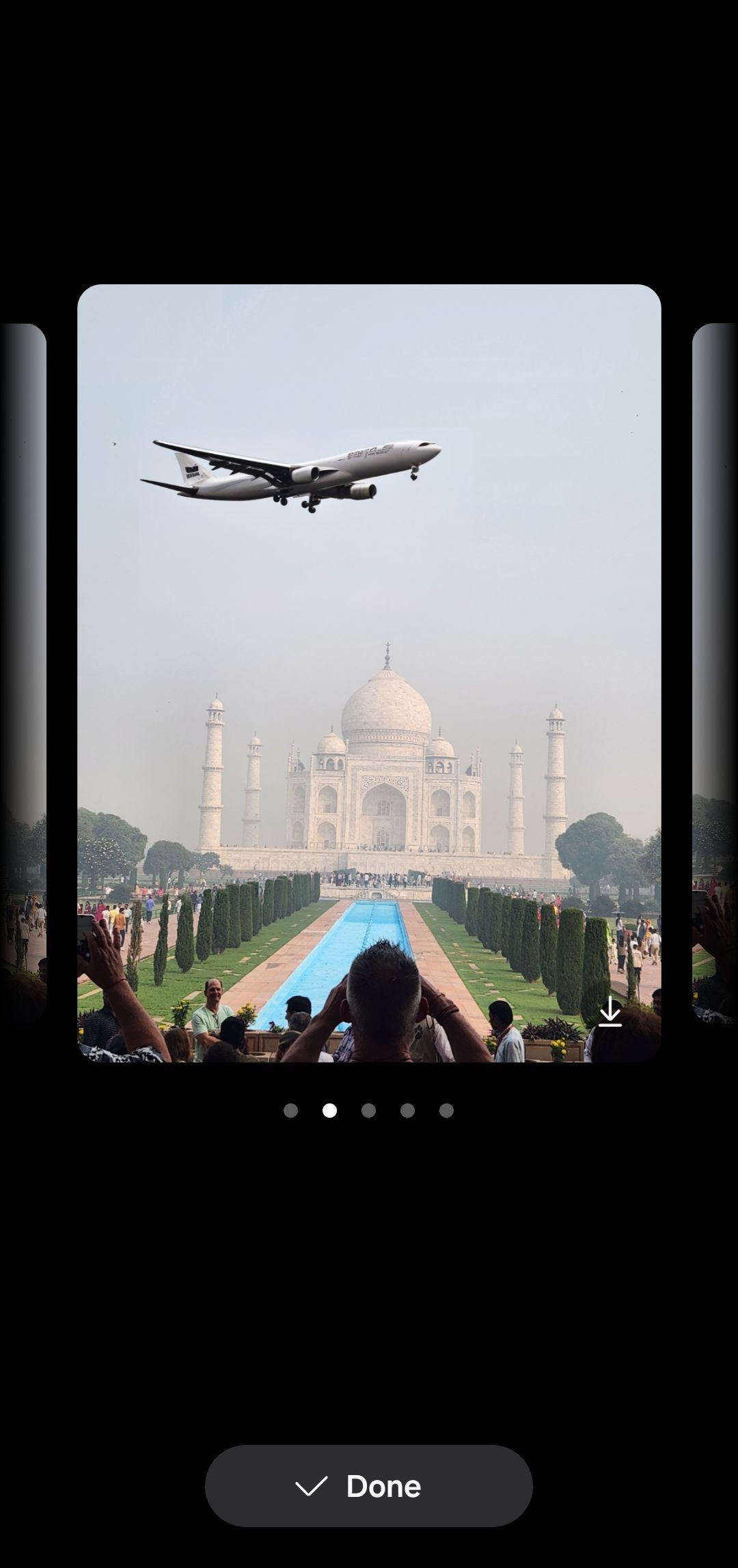 Tính năng biến bản vẽ thành ảnh hiển thị máy bay trên Taj Mahal