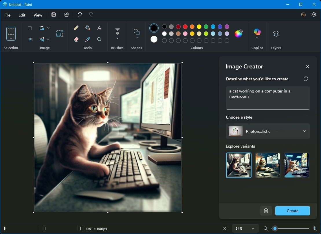 Tính năng Image Creator trong Microsoft Paint