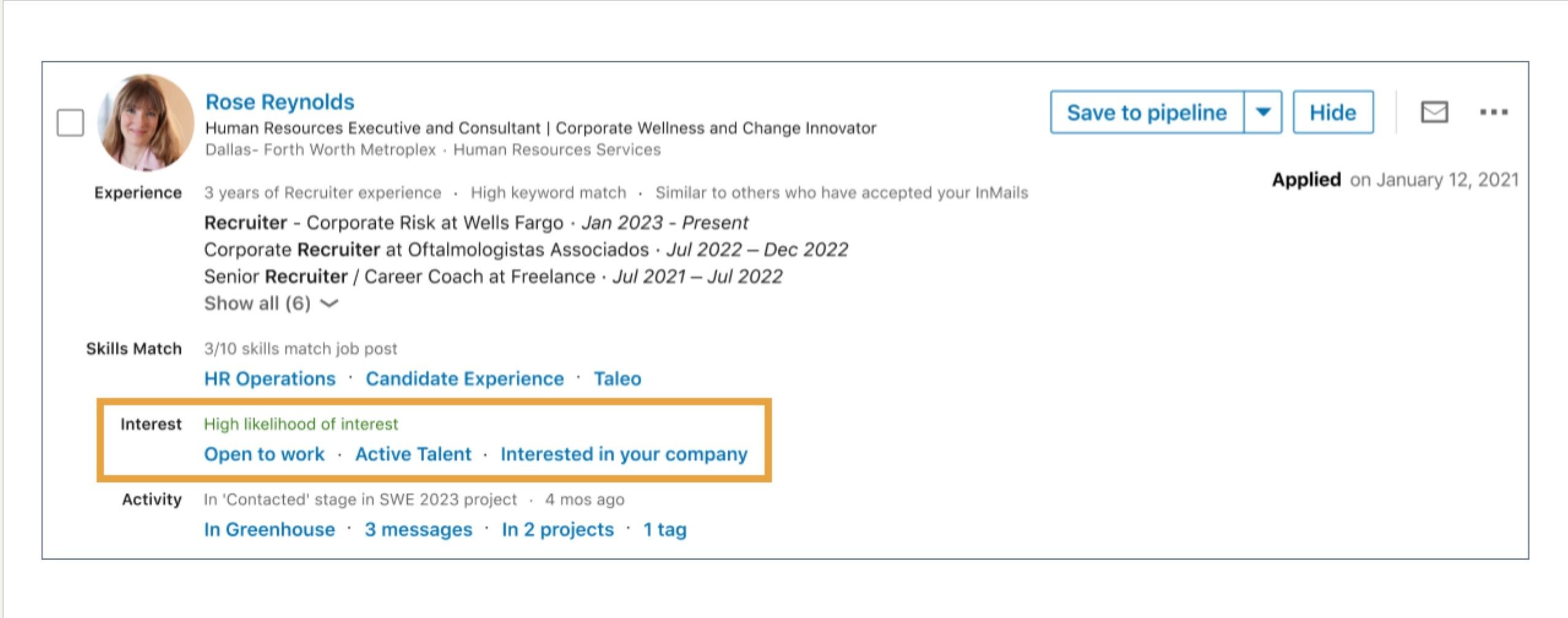 Tính năng khả năng quan tâm trên LinkedIn