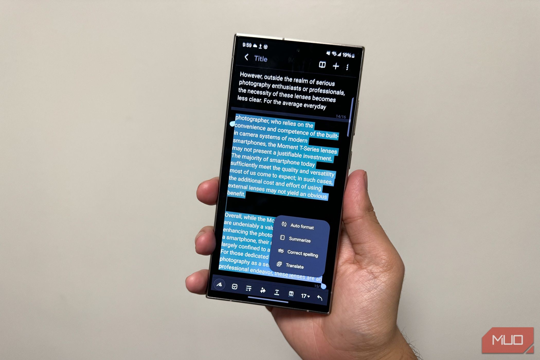 Tính năng tóm tắt của Samsung Galaxy S24 Ultra