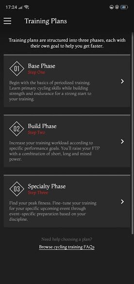 Training plans on TrainerRoad