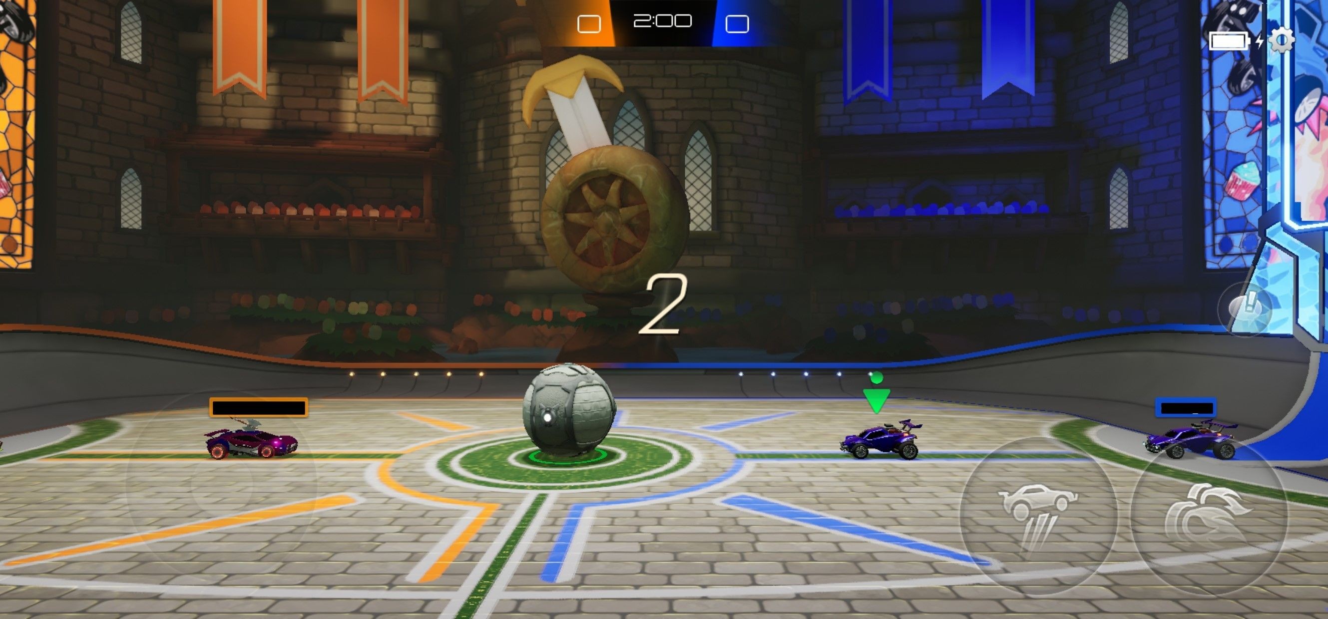 trận đấu 2v2 trong rocket league sideswipe