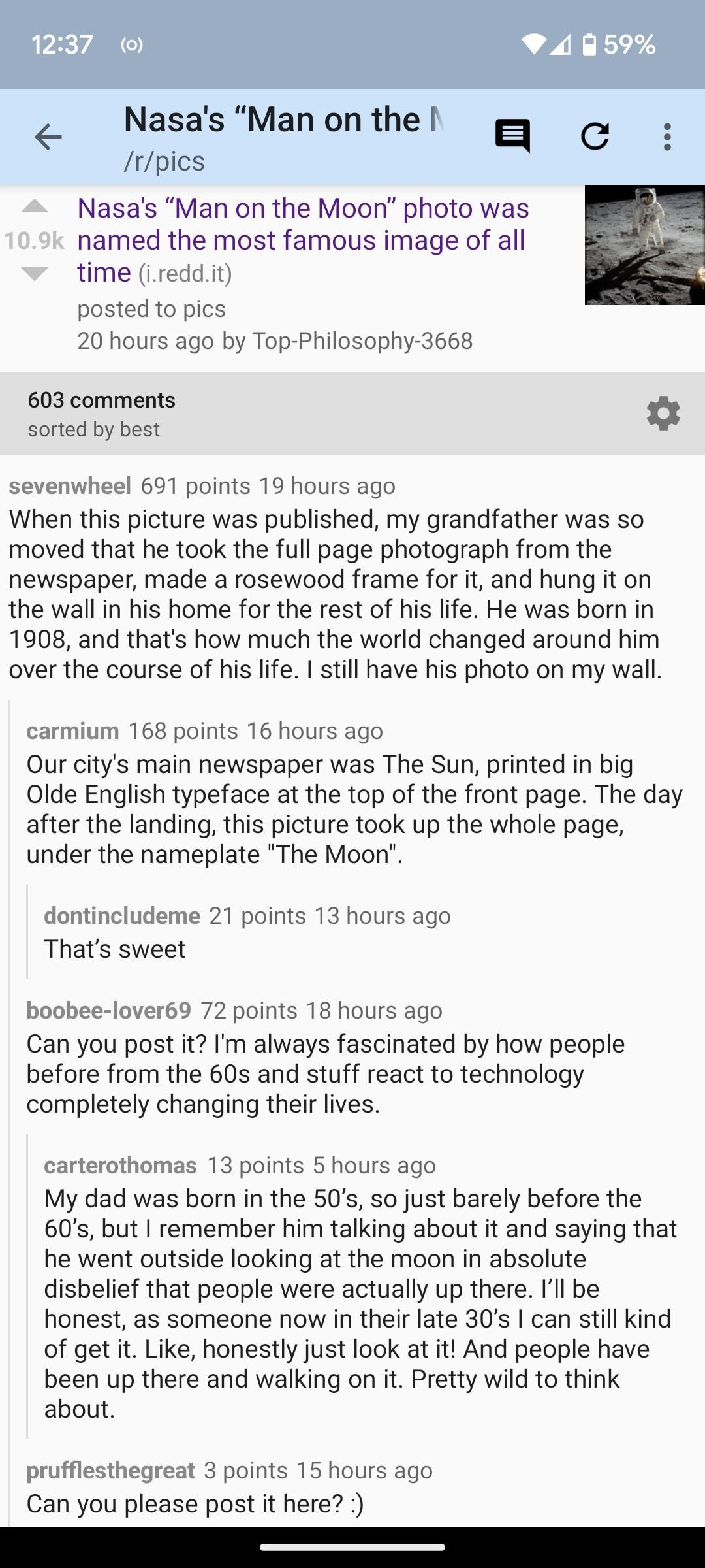 Trang bài viết của reddit is fun