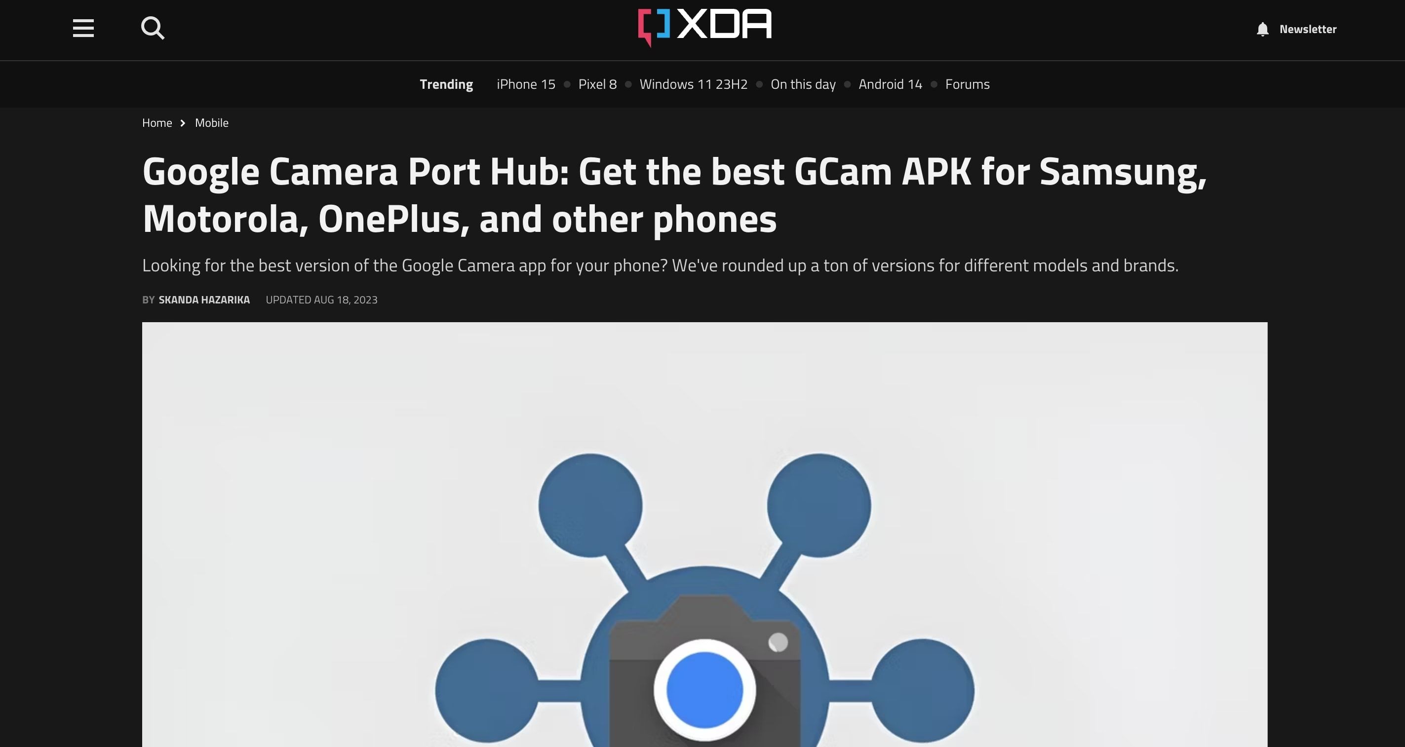 Trang chủ của GCam Hub