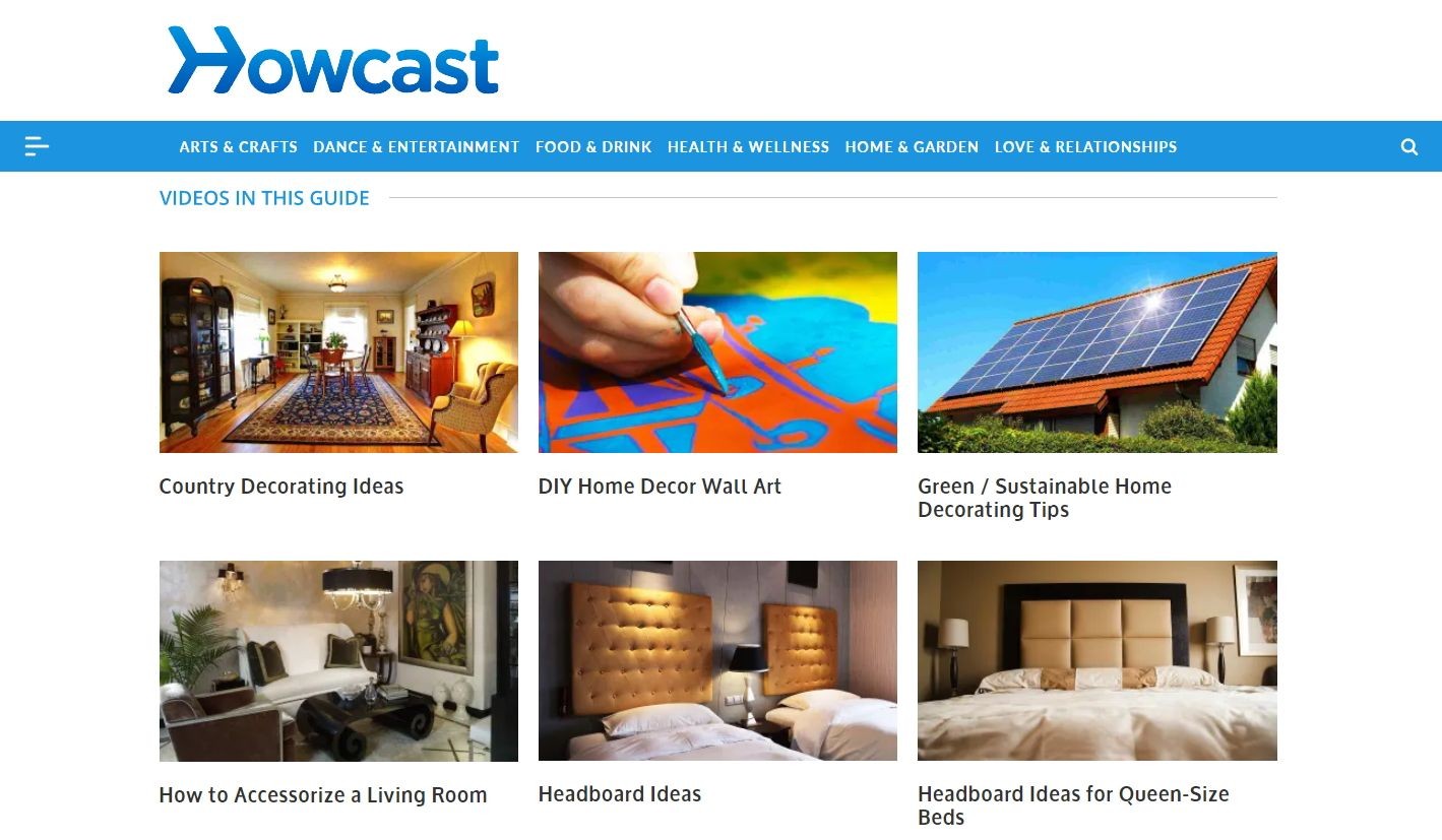 Trang chủ của Howcast
