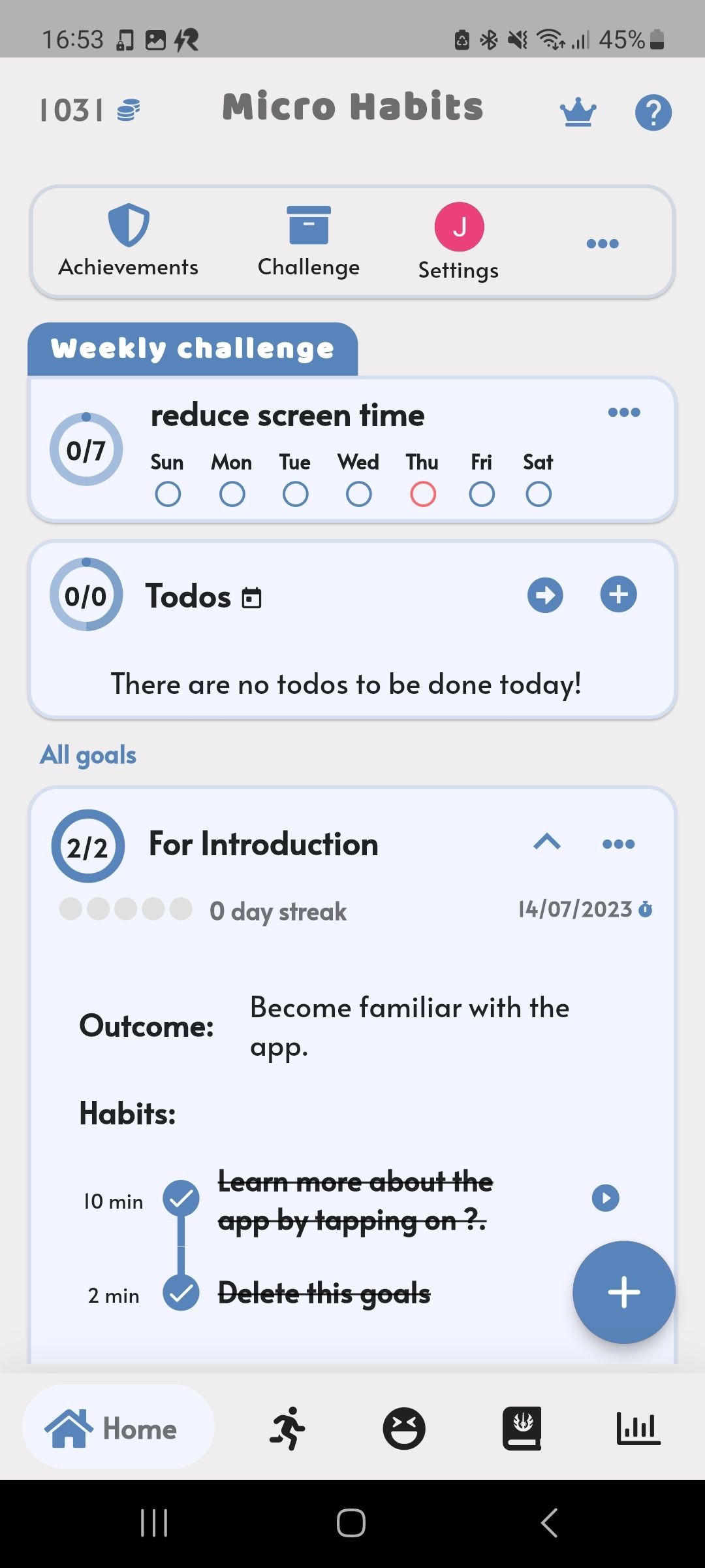 Trang chủ của Micro Habits