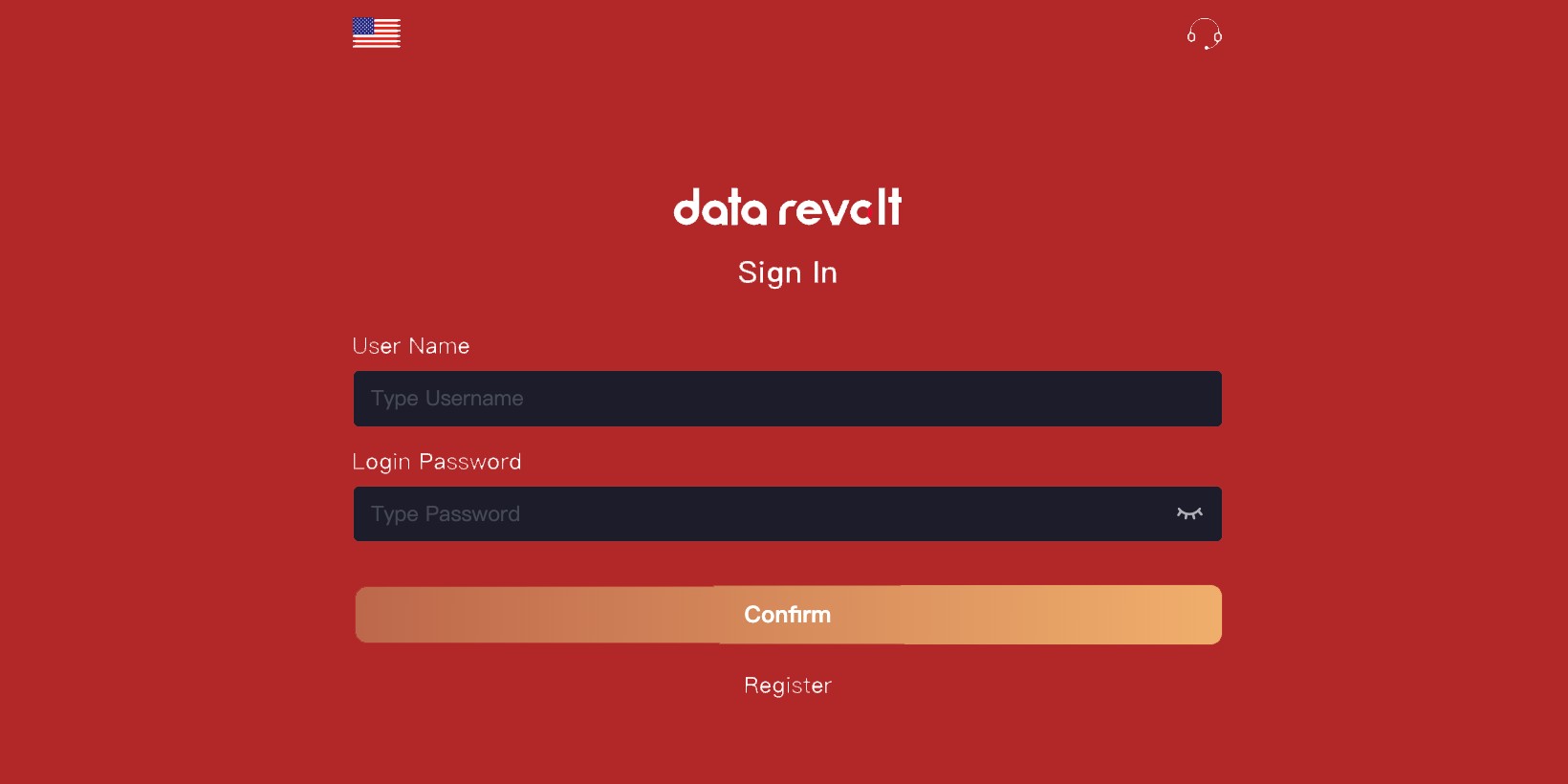 Trang đăng nhập của Data Revolt, nơi kẻ lừa đảo sẽ thúc giục người dùng đăng ký