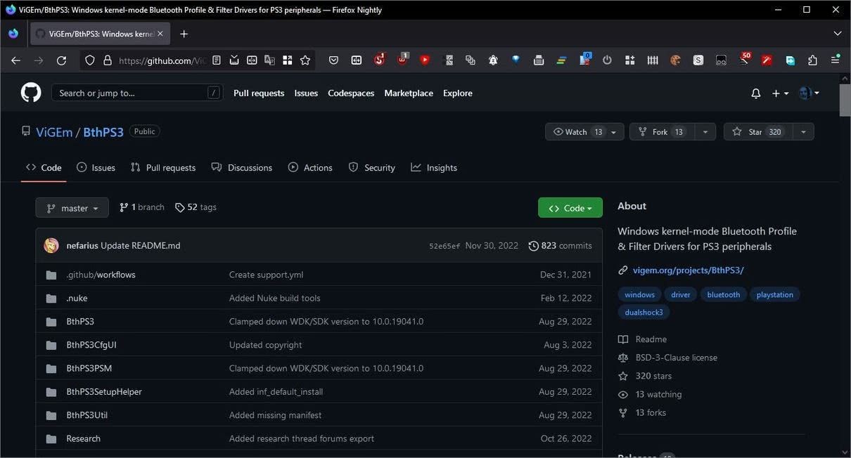 Trang GitHub của BthPS3
