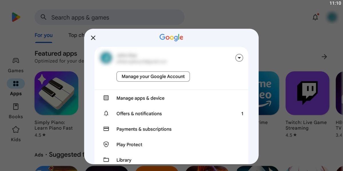 Trang thông tin thanh toán trên thiết bị Android