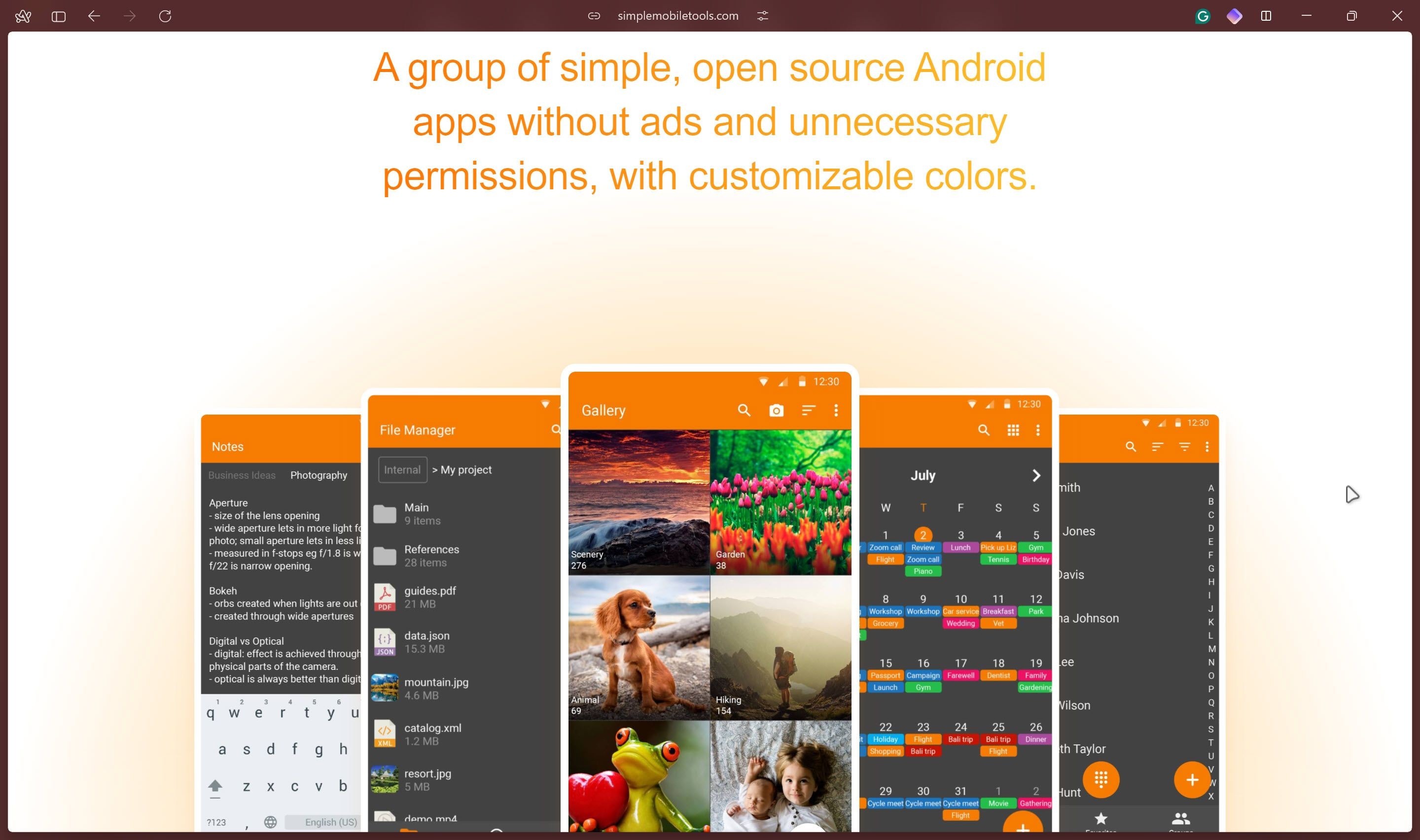 Trang web chính thức của bộ sưu tập Simple Tools