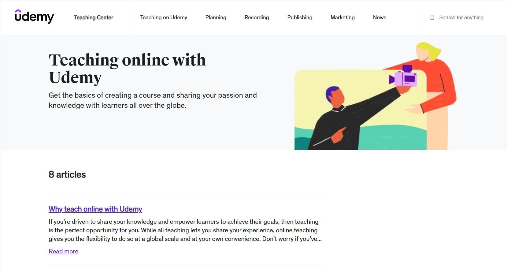 Trang web giảng dạy trực tuyến của Udemy