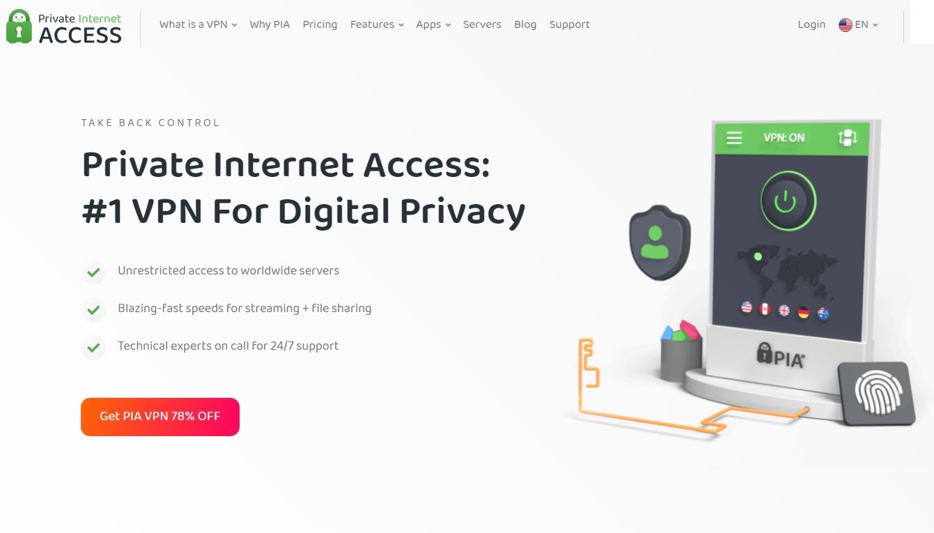 Trang web hiển thị PIA