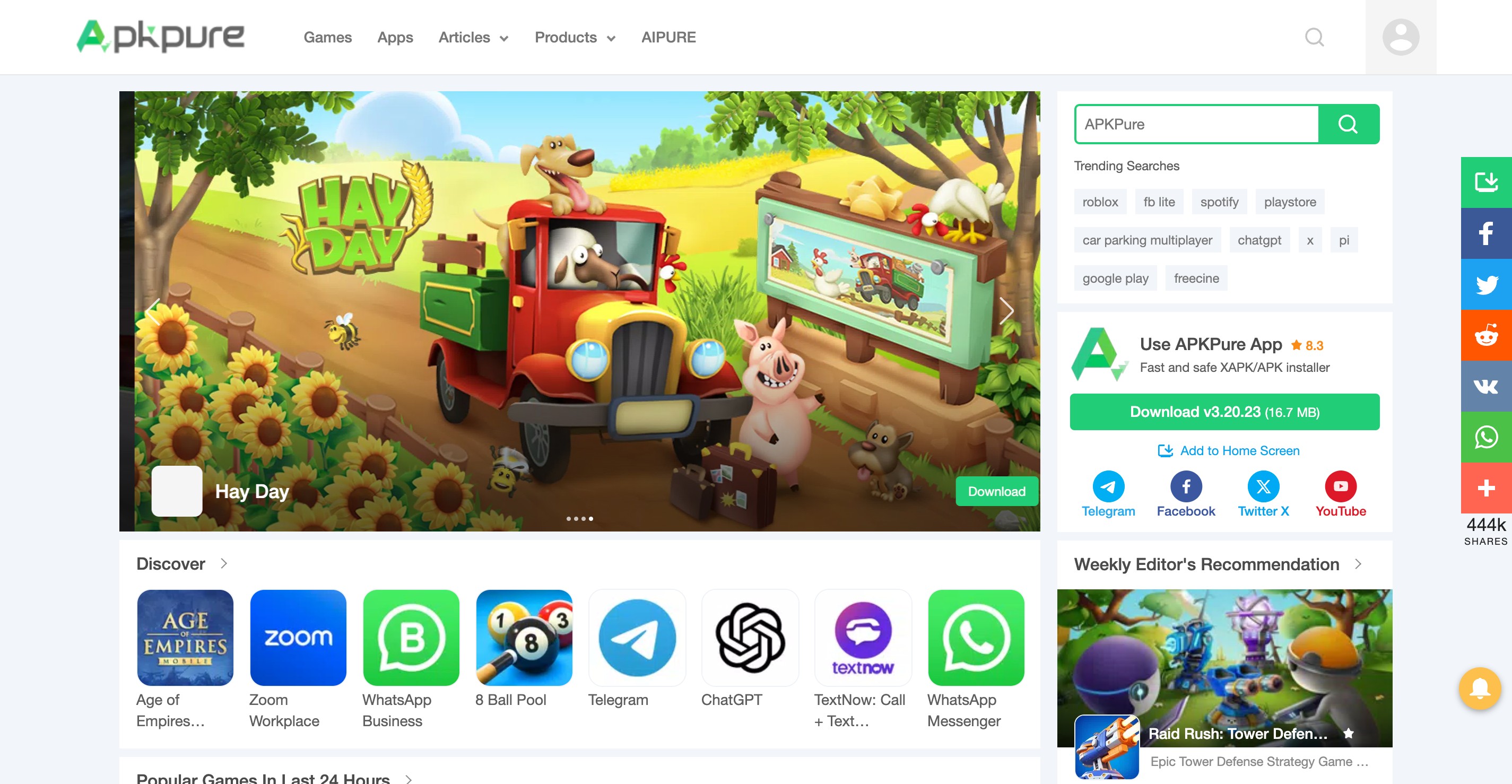 Trang web tải APK Android thứ ba APKPure