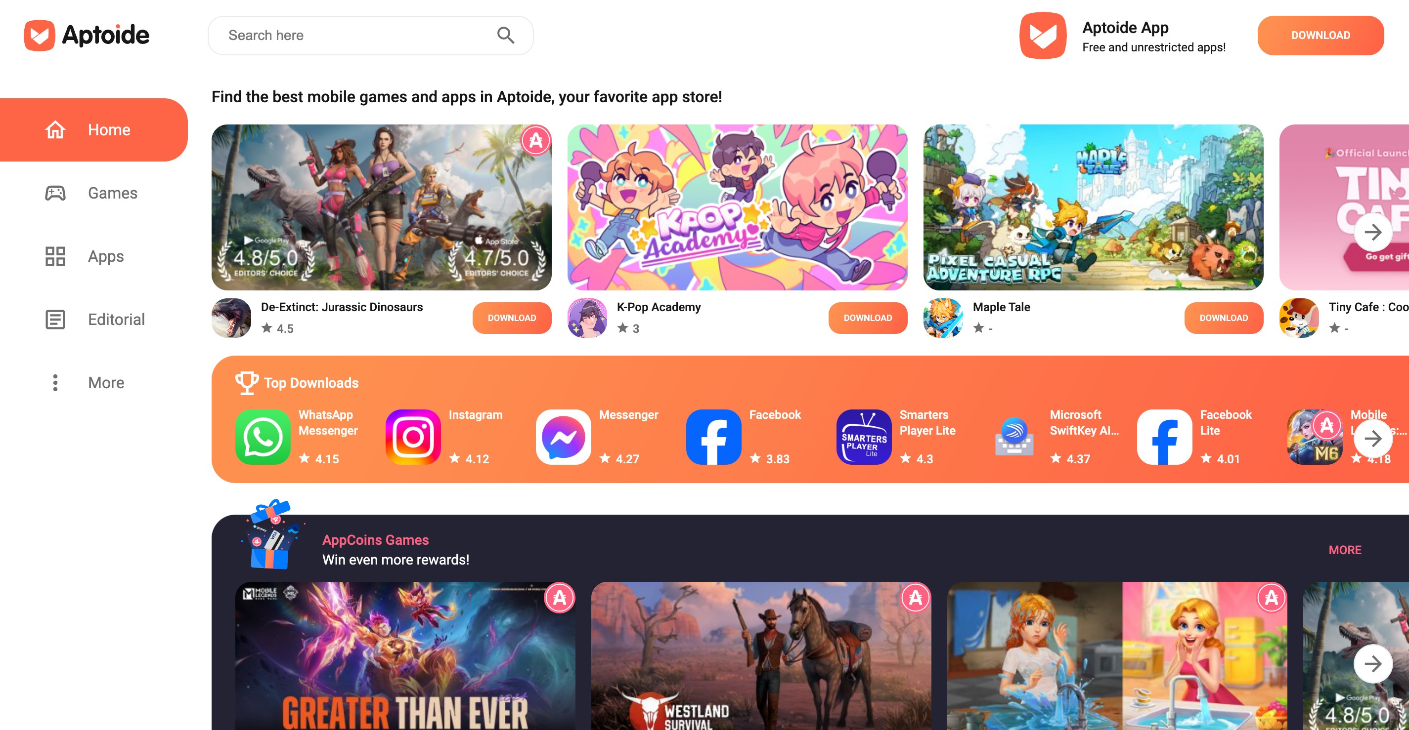 Trang web tải APK Aptoide