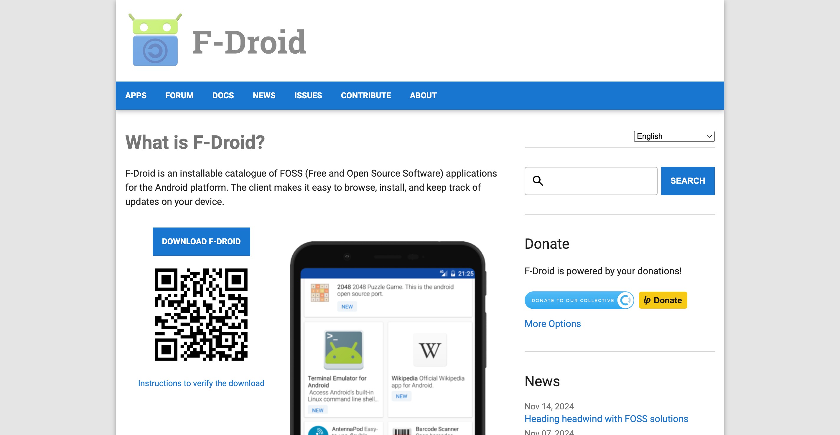 Trang web tải APK F-Droid để tải các ứng dụng mã nguồn mở Android
