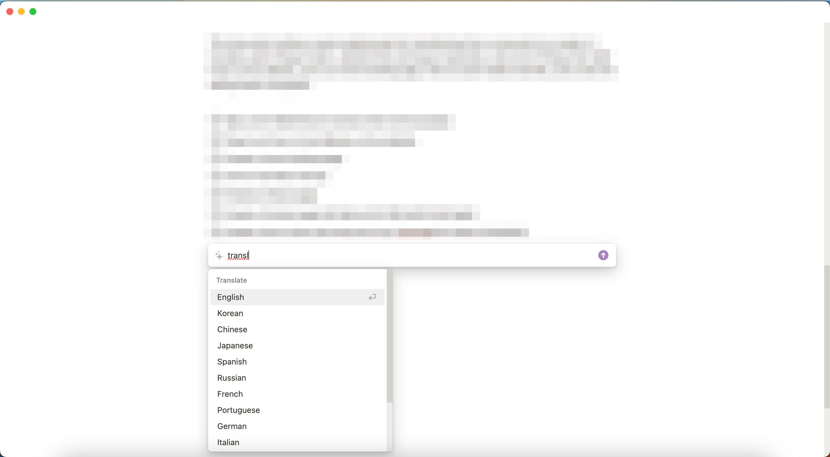 Translate Notion AI Screenshot