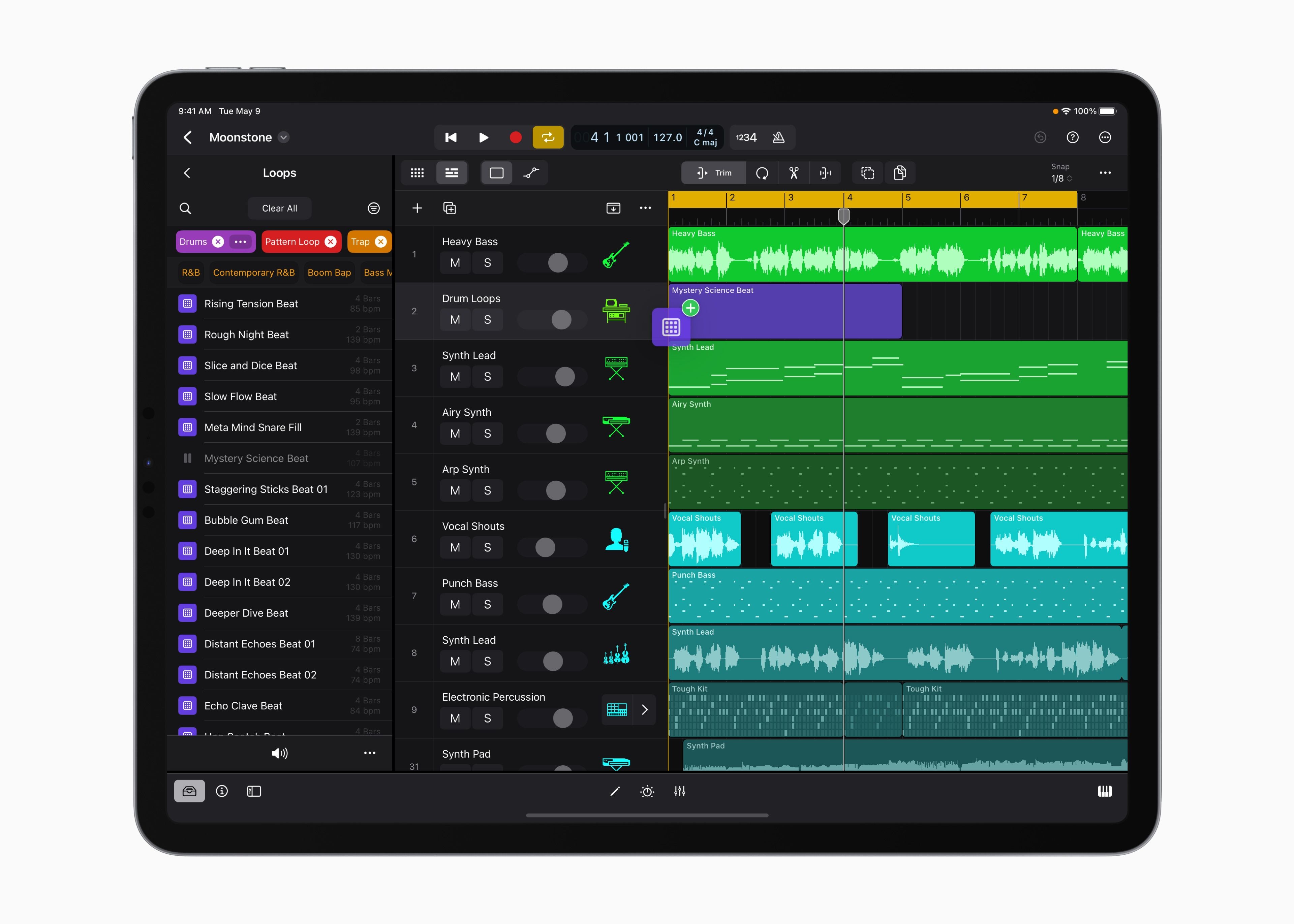 Trình duyệt âm thanh của Logic Pro trên iPad