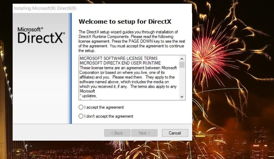 Trình hướng dẫn thiết lập DirectX