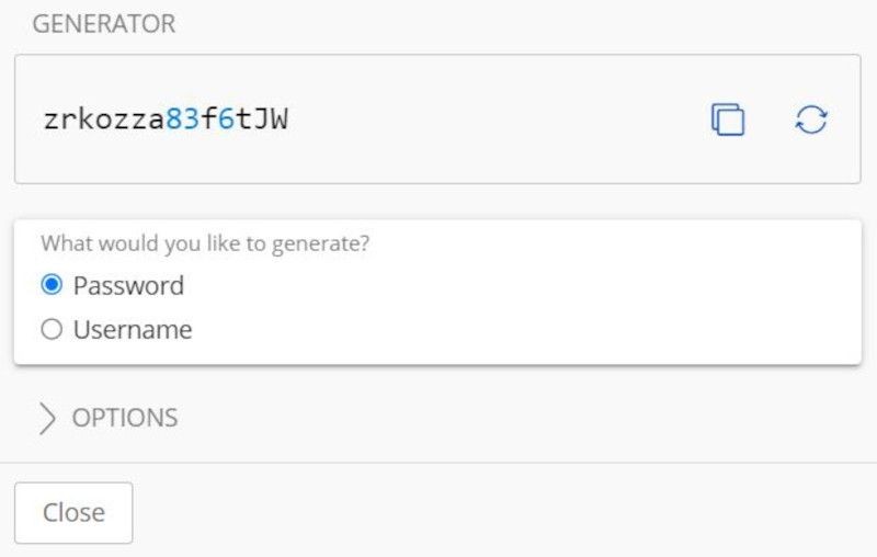 Trình tạo mật khẩu của Bitwarden