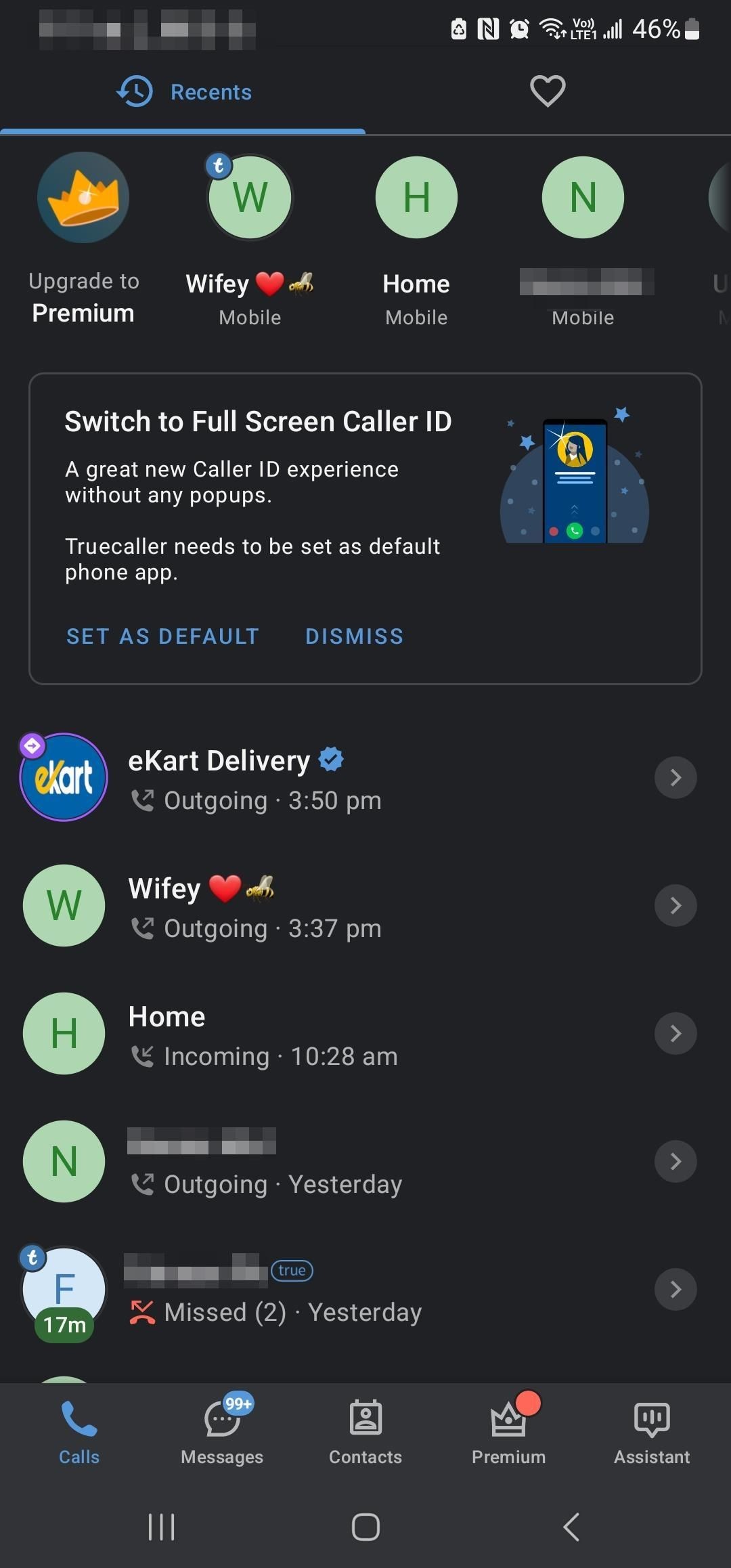 Truecaller trên Android hiển thị nhật ký cuộc gọi