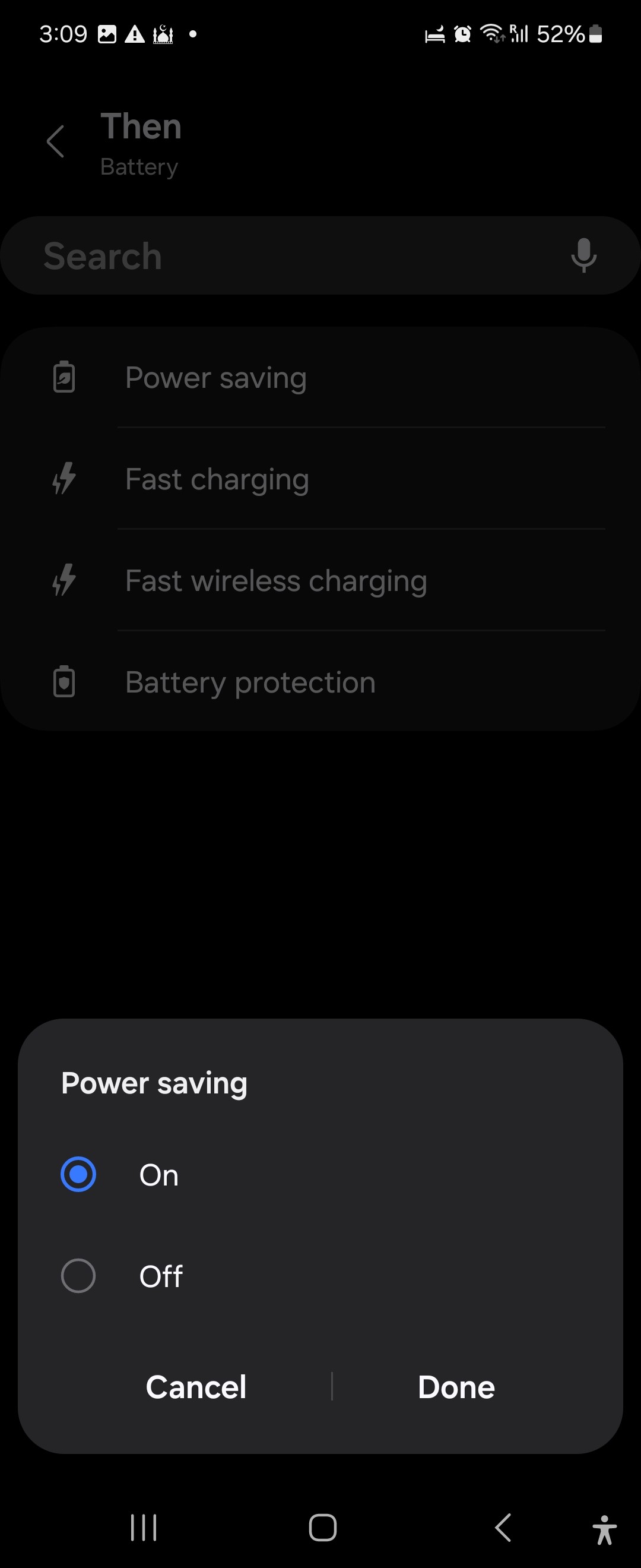 Turn on Power saving in Samsung Modes and Routines app
