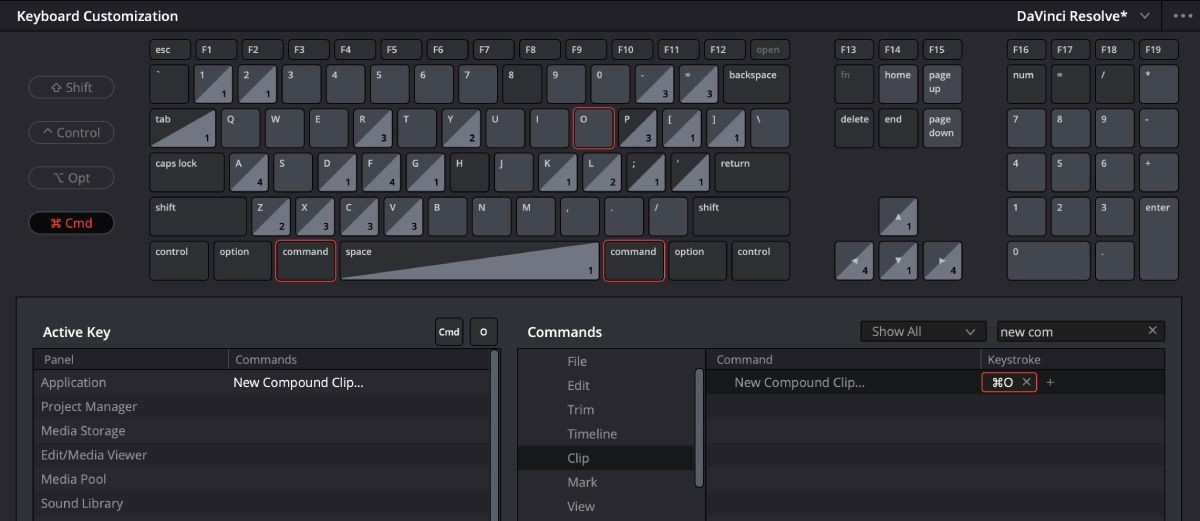 Tùy chỉnh phím tắt trong DaVinci Resolve