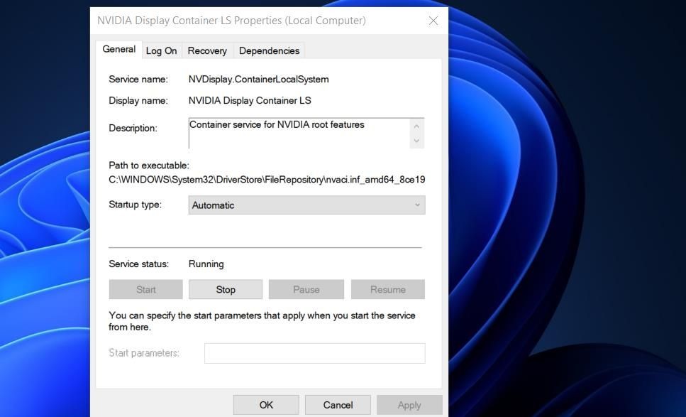 Tùy chọn Automatic trong menu Startup type